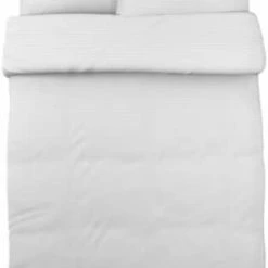 Bargainwizz Ikea OFELIA VASS King Duvet Cover W/ Pillowcases Dobby Woven Bed Set White