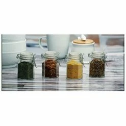 Bargainwizz Circleware Milk Bottle Mini Glass Spice Jars With Hermetic Locking Lids Set Of 4