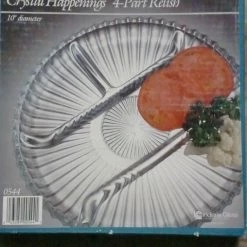 Bargainwizz Antiques Crystal Happenings 4 Section Relish Dish