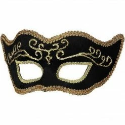 Bargainwizz Black Velvet Mardi Gras Mask Costumes