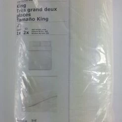 Bargainwizz Ikea OFELIA VASS King Duvet Cover W/ Pillowcases Dobby Woven Bed Set White