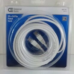 Bargainwizz Commercial Electric 25 Ft. Cat5e Ethernet Cable - White Computers