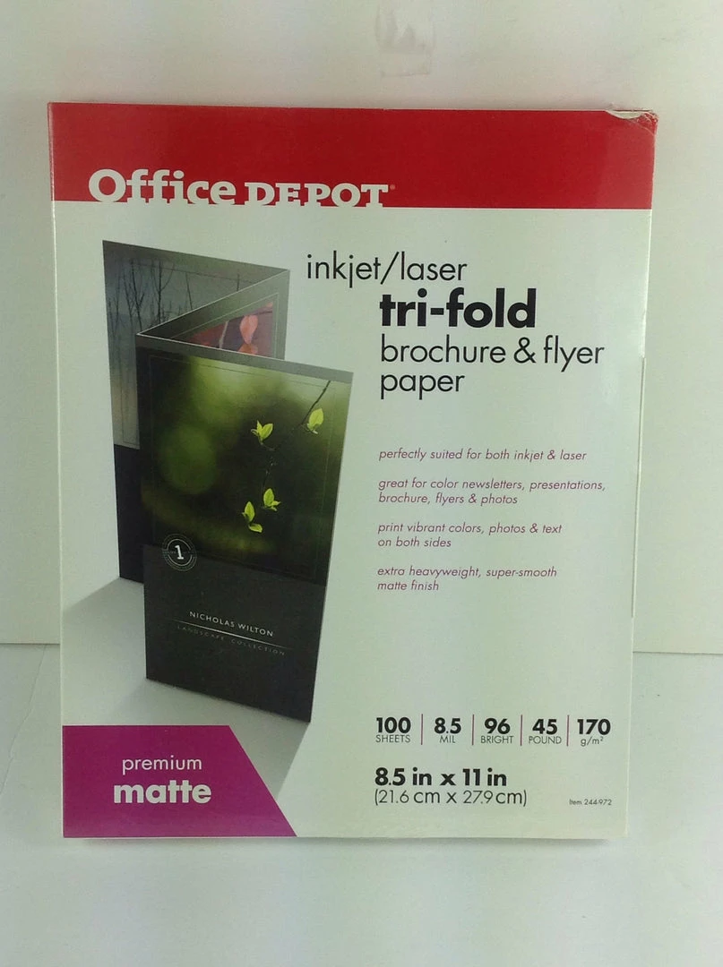 Bargainwizz Office Depot Brand Double-Sided Presentation Paper, Matte, Tri-Fold, 8 1/2In. Office Supplies 1 Bargainwizz Office Depot Brand Double-Sided Presentation Paper, Matte, Tri-Fold, 8 1/2In. Office Supplies